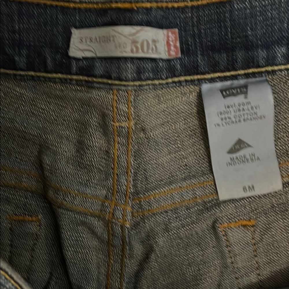 Levi's 505 Blue Straight Leg Jeans Size 8R - Picture 2 of 4